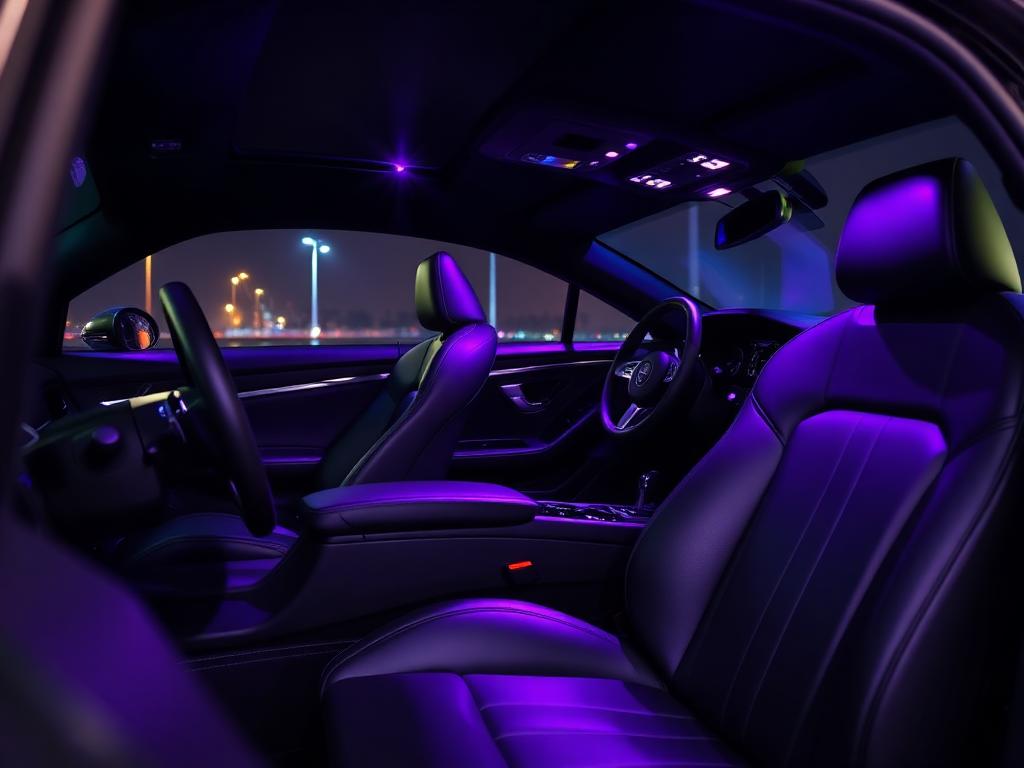 Spotless conditioned black leather car interior after detailing